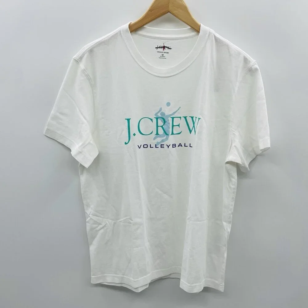 J Crew Mens Medium Relaxed‎ Volleyball Vintage-Wash Cotton Graphic T-shirt 2395